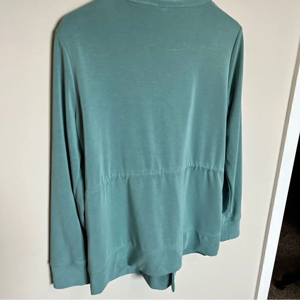 Chicos Zenergy Sandwashed Draped Jacket Size 2/Large/12 - Picture 6 of 12